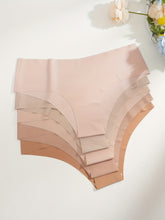 5pcs Simple Solid Hipster Panties, Comfy Seamless Low Waist Intimates Panties, Women&