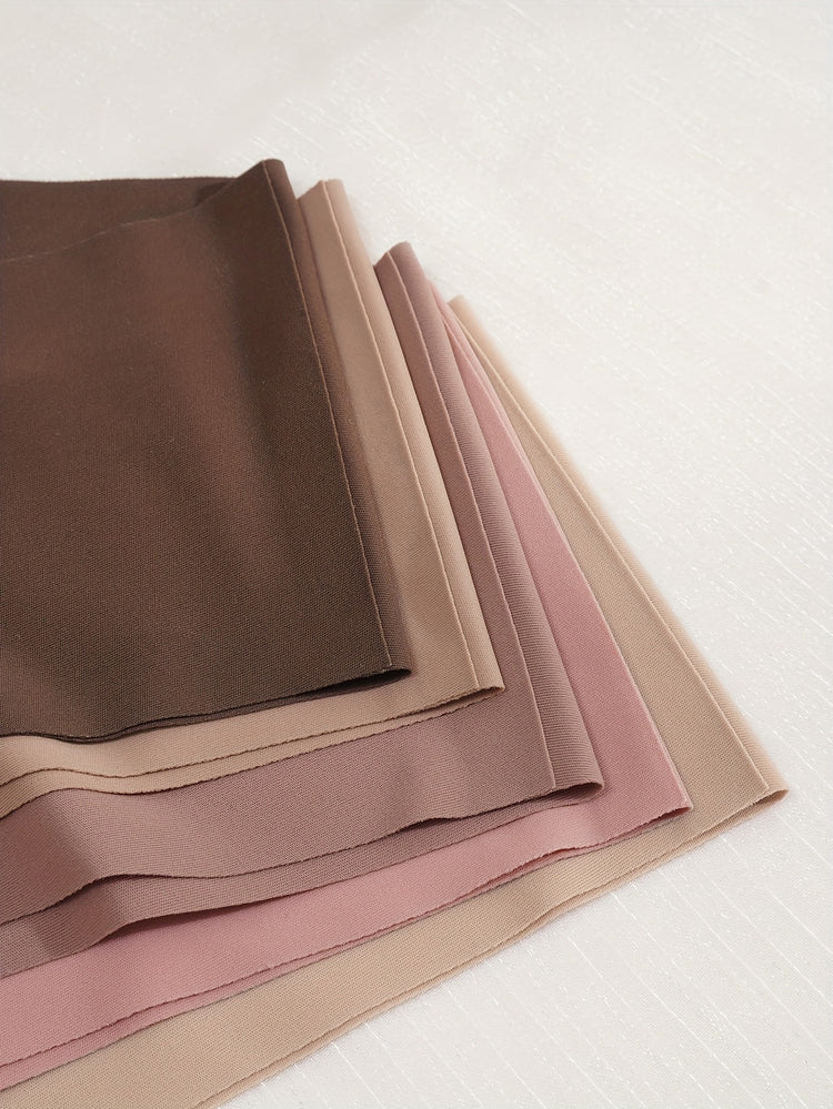 5pcs Simple Solid Hipster Panties, Comfy Seamless Low Waist Intimates Panties, Women&