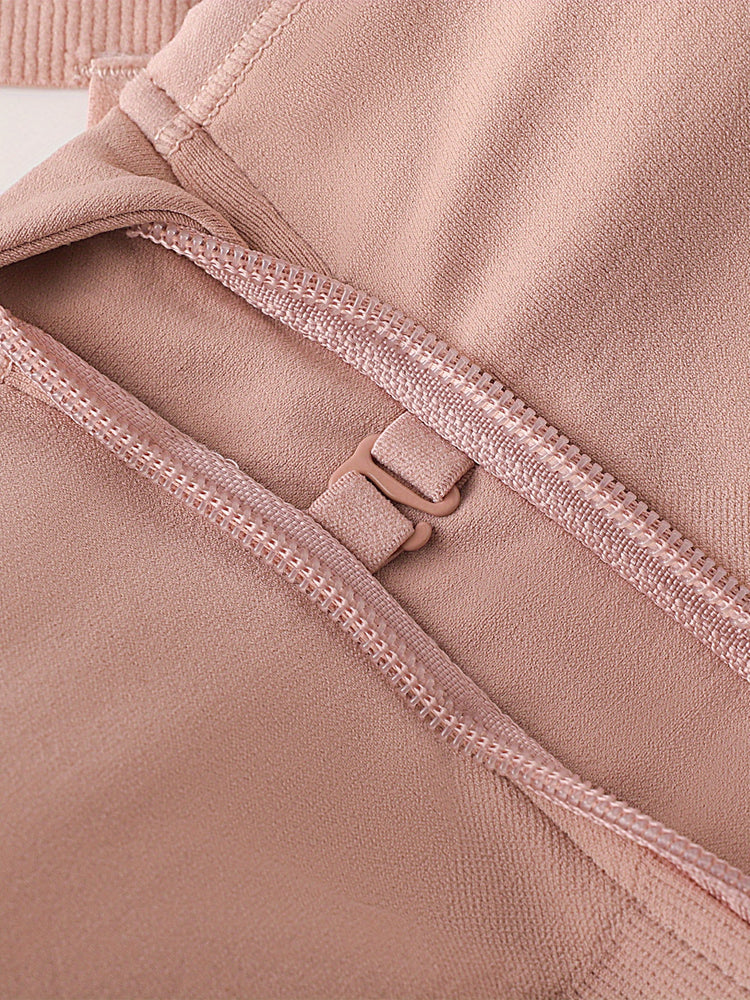 3pcs Zipper Sports Bras, Breathable High Impact Criss Cross Back Bra, Women&