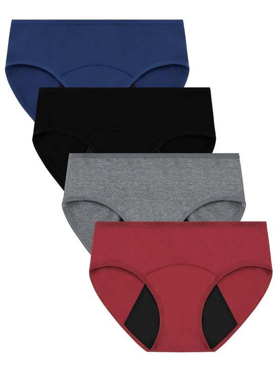 4pcs Menstrual Period Panties, Comfy & Breathable Full-Coverange Anti-Leak Panties, Women&
