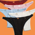 5pcs Solid Ribbed Panties, Soft & Comfy Heart Ring Linked Panties, Women&