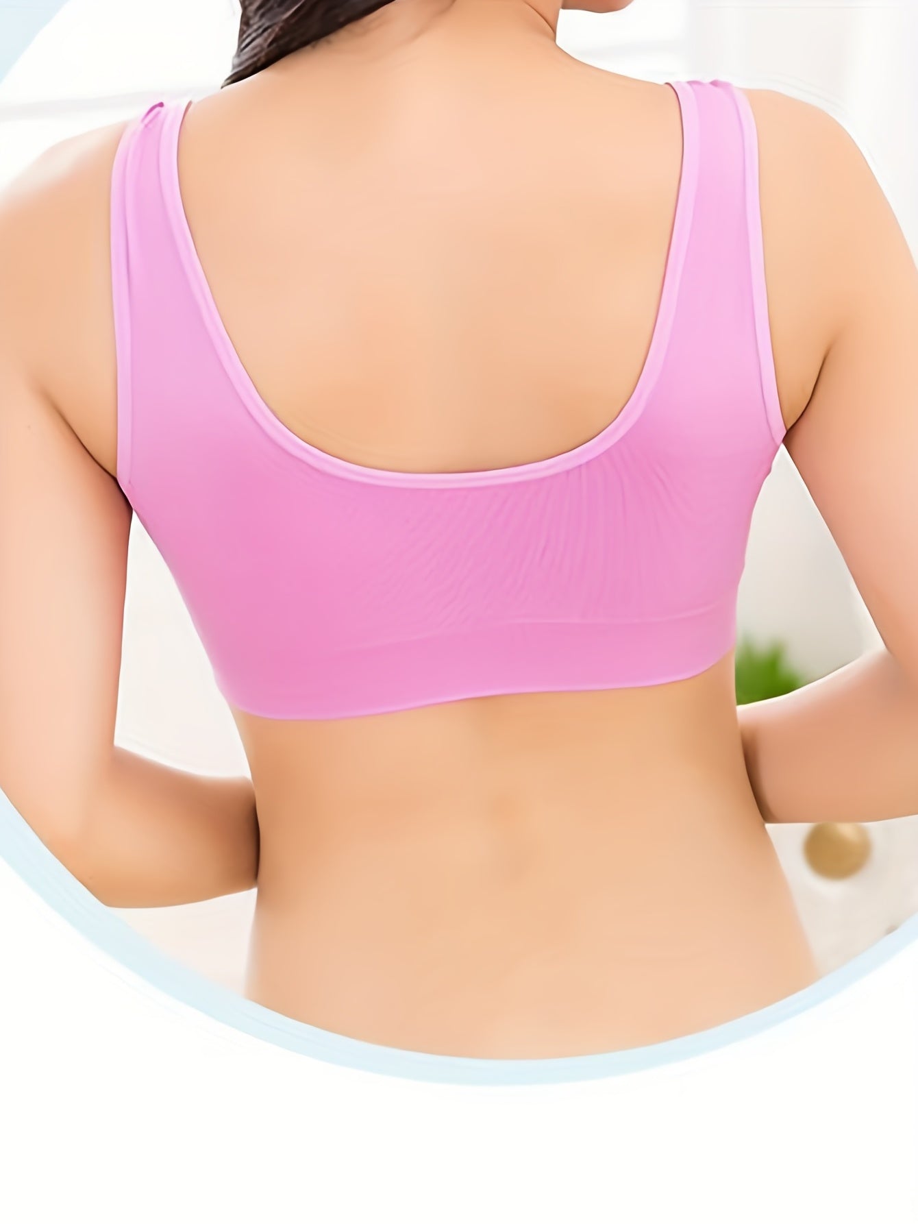 3pcs Wireless Sports Bras, Comfy & Breathable Running Workout Tank Bra, Women&