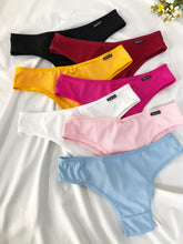 7pcs Low Waist Thongs, Soft & Comfy Stretchy Intimates Panties, Women&