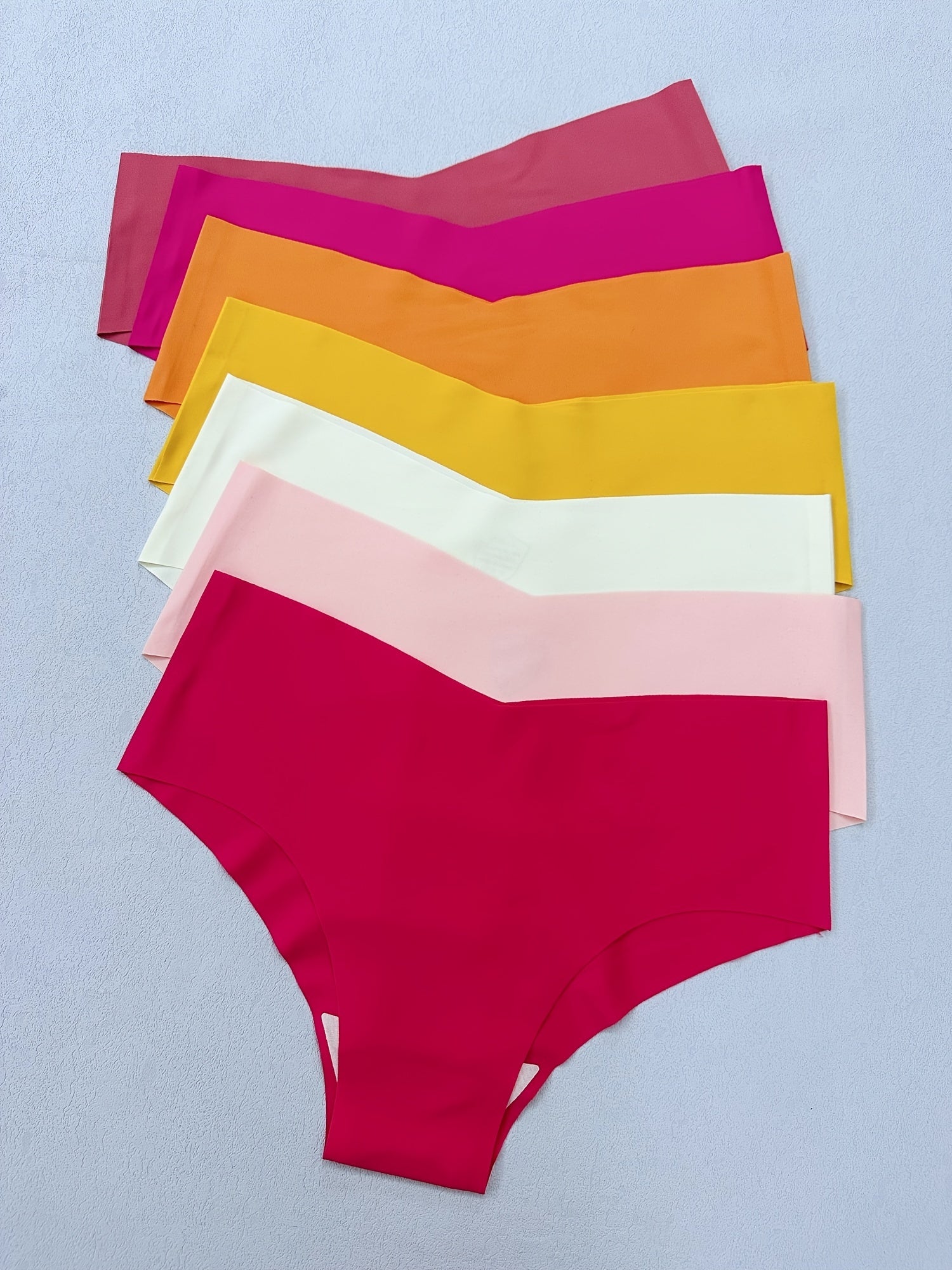 7pcs Seamless Solid Briefs, Comfy & Breathable Stretchy Intimates Panties, Women&