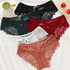 5pcs Floral Lace Bow Tie Briefs, Sexy Cut Out Scallop Trim Panties, Women&