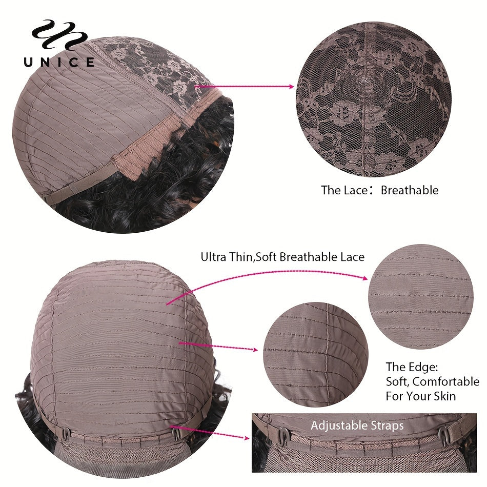 Unice Hair Short Loose Curly Wigs Brazilian Hai - Lena & Miles Exquisite Boutique LLC.