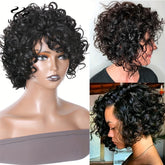 Unice Hair Short Loose Curly Wigs Brazilian Hair Bouncy Waves Pixie Cut Wig Fluffy Curls Bob Wig For Women Human Hair Wigs - Lena & Miles Exquisite Boutique LLC.