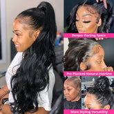 360 Lace Front Wigs Pre Plucked 150% Density Human Hair 360 HD Lace Frontal Wigs Body Wave Wig For Women With Baby Hair Natural Color (16-34 Inch, Natural Color) - Lena & Miles Exquisite Boutique LLC.