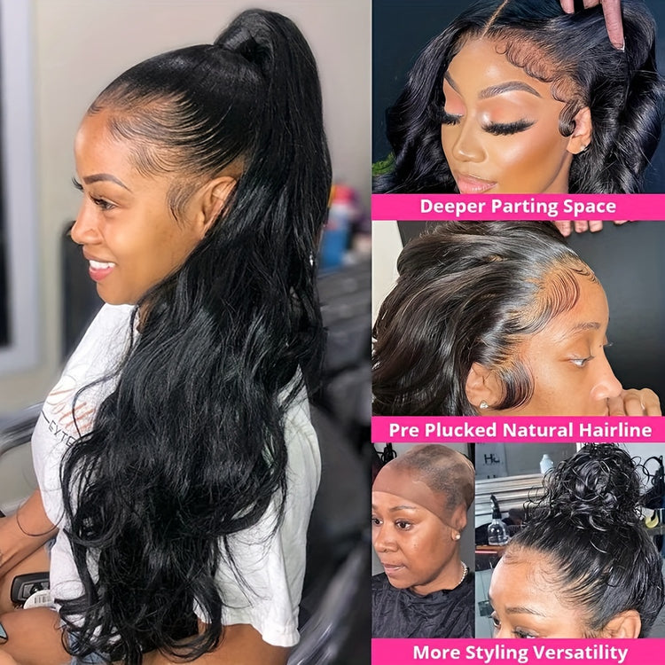 360 Lace Front Wigs Pre Plucked 150% Density Human Hair 360 HD Lace Frontal Wigs Body Wave Wig For Women With Baby Hair Natural Color (16-34 Inch, Natural Color) - Lena & Miles Exquisite Boutique LLC.
