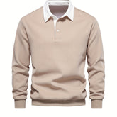 Cotton Blend Retro Color Block Men&