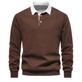 Cotton Blend Retro Color Block Men&