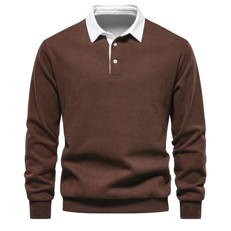 Cotton Blend Retro Color Block Men&