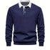 Cotton Blend Retro Color Block Men&