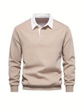 Cotton Blend Retro Color Block Men&