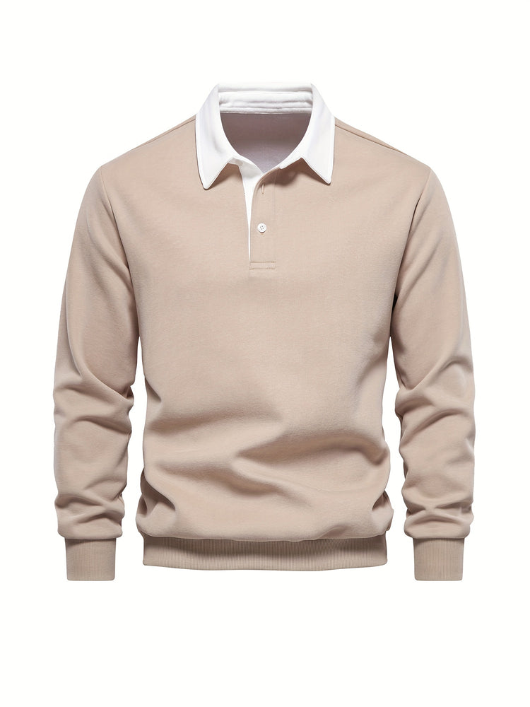 Cotton Blend Retro Color Block Men&