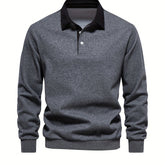Cotton Blend Retro Color Block Men&