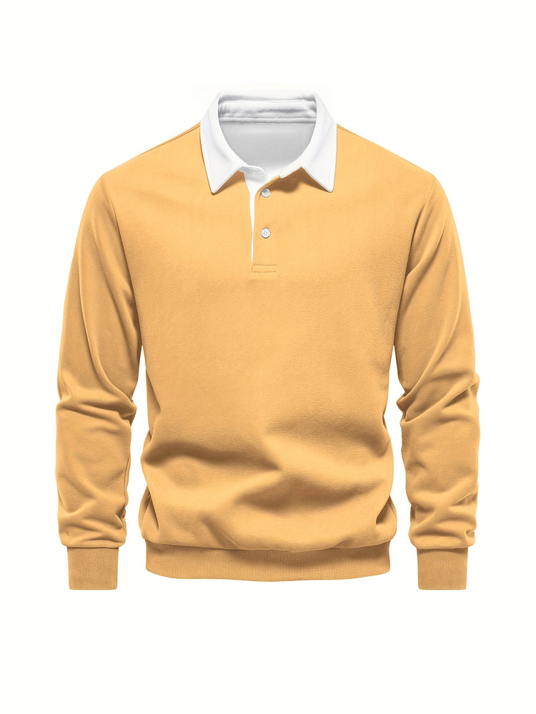 Cotton Blend Retro Color Block Men&