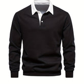 Cotton Blend Retro Color Block Men&
