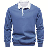 Cotton Blend Retro Color Block Men&