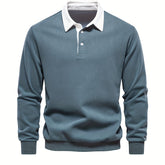 Cotton Blend Retro Color Block Men&