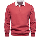 Cotton Blend Retro Color Block Men&