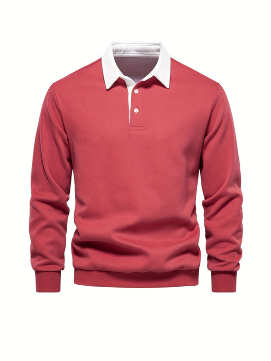Cotton Blend Retro Color Block Men&
