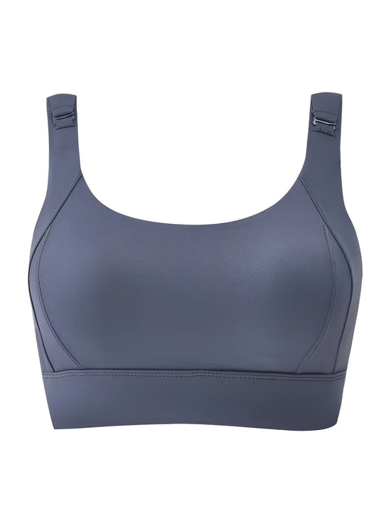 Seamless Wireless Sports Bra, Comfy & Breathable Running Workout Bra, Women&