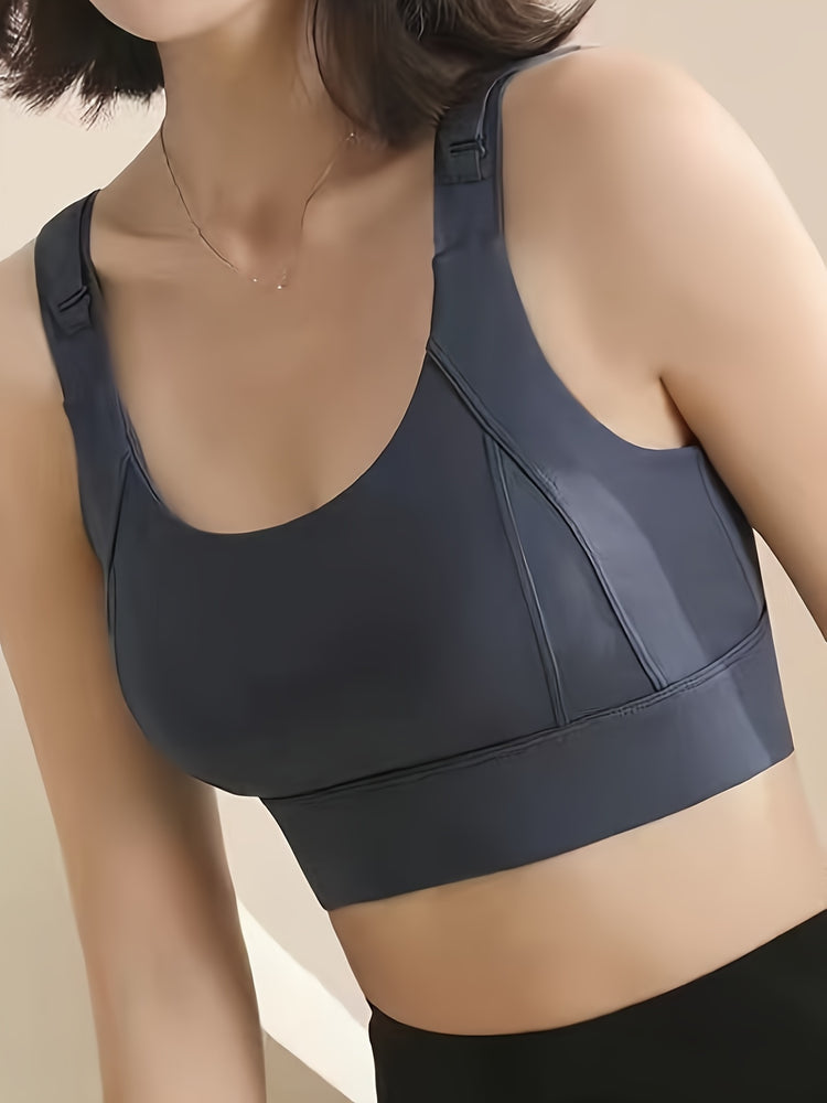Seamless Wireless Sports Bra, Comfy & Breathable Running Workout Bra, Women&