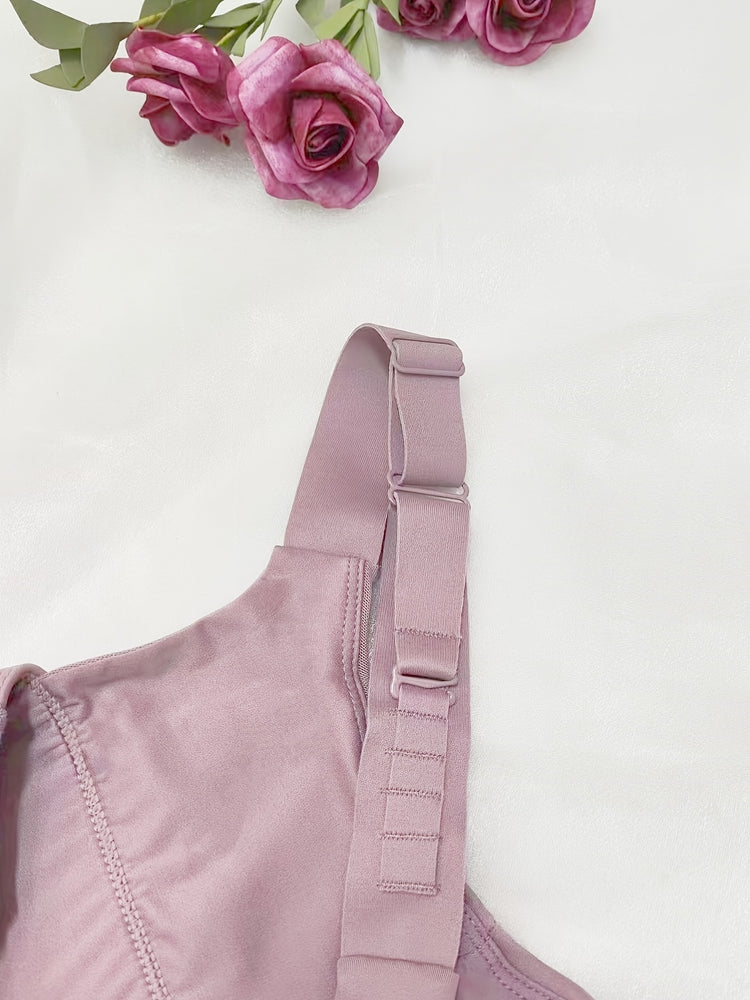 Seamless Wireless Sports Bra, Comfy & Breathable Running Workout Bra, Women&