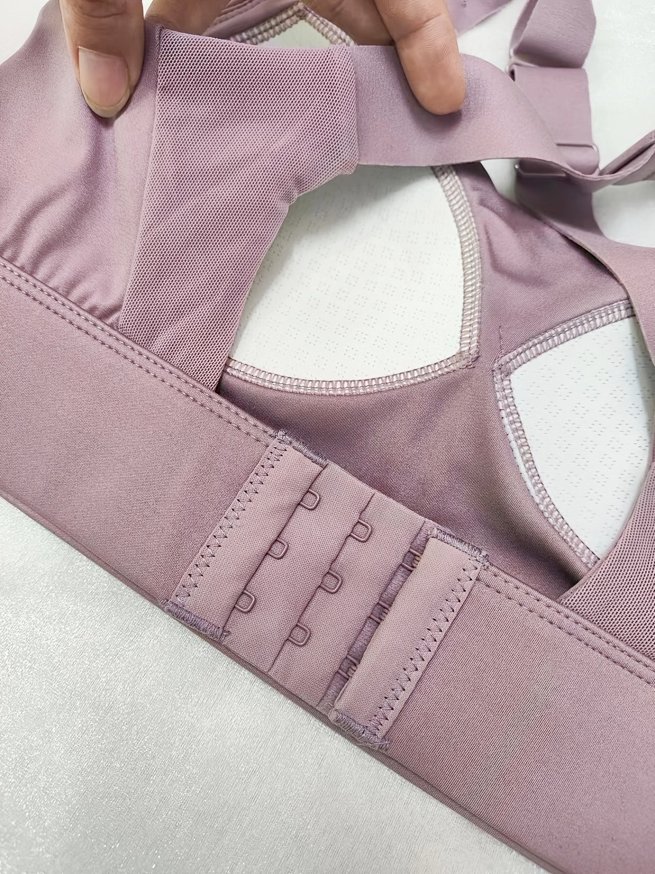 Seamless Wireless Sports Bra, Comfy & Breathable Running Workout Bra, Women&