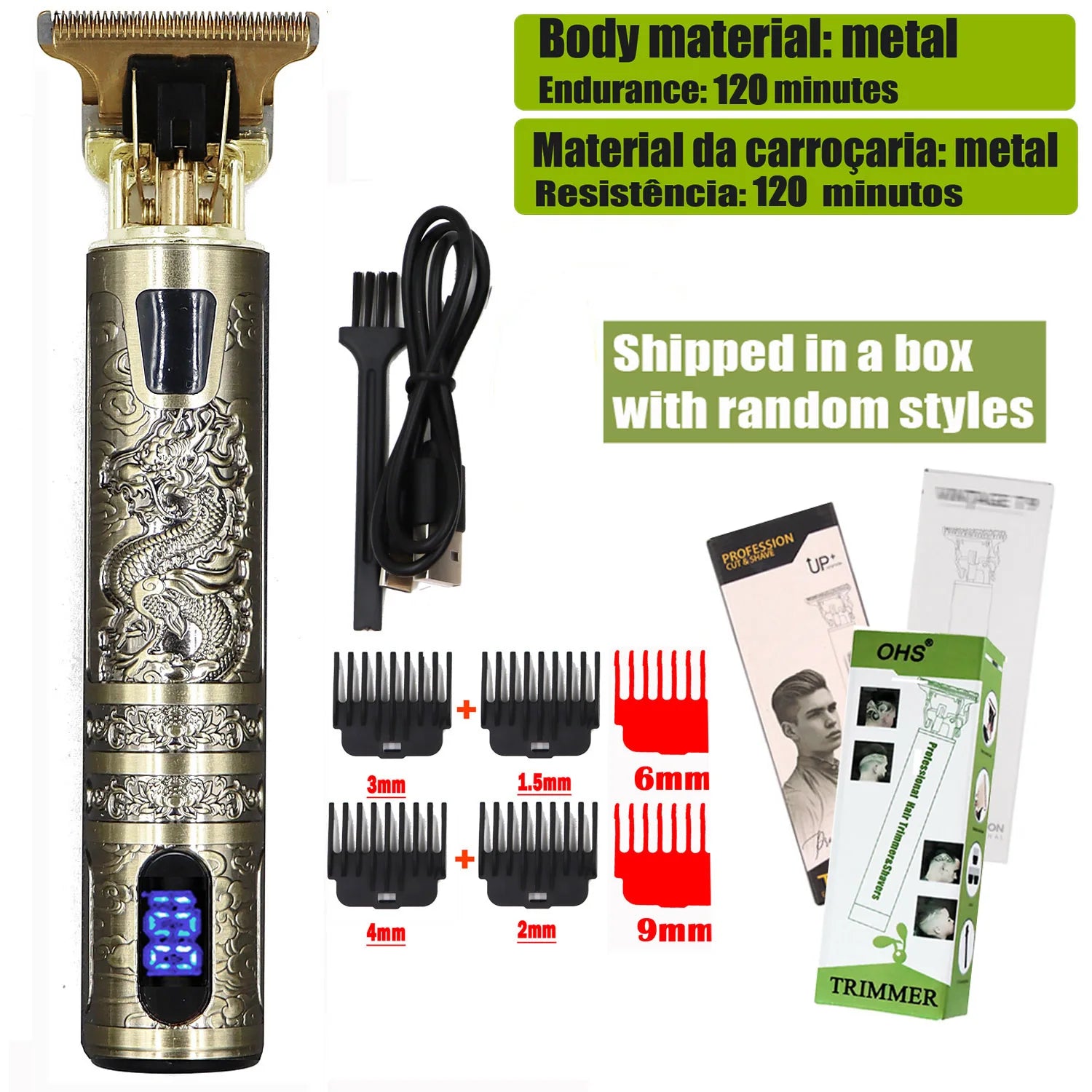 T9 Hair Clipper Repair Beard Shaving Body Hair Trimmer Clippers Electric Machine Men Haircut Machine 0mm Barber Shaver - Lena & Miles Exquisite Boutique LLC.