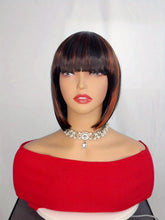 Short Bob Wigs With Bangs - 10 Inch Black Mix Brown Straight Hair Daily Costume Wig For Women, Soft Light Synthetic Hair Replacement Wigs Heat Resistant - Lena & Miles Exquisite Boutique LLC.