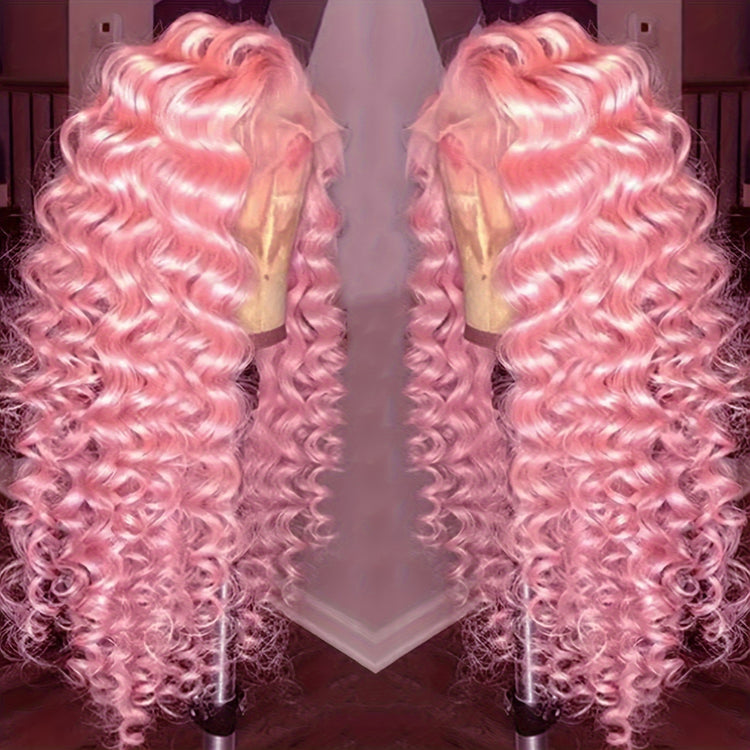 Synthetic 13*4 Lace Front Wigs Synthetic Long Wavy Hair Lace Front Wigs For Women Pastel Lace Front Wigs Deep Wave Curly Lace Wig For Women - Lena & Miles Exquisite Boutique LLC.