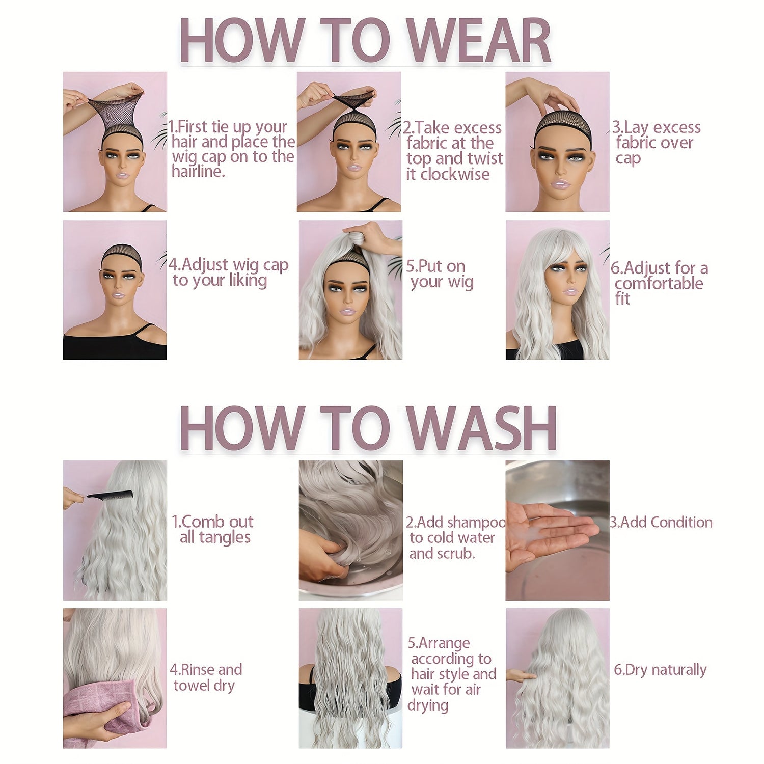 Synthetic 13*4 Lace Front Wigs Synthetic Long Wavy Hair Lace Front Wigs For Women Pastel Lace Front Wigs Deep Wave Curly Lace Wig For Women - Lena & Miles Exquisite Boutique LLC.