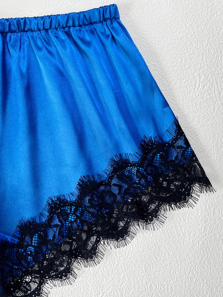 Romantic Scallop Lace Lingerie Set - Seductive Translucent V-Neck Bra & Luxurious Shorts - Feminine Intimate Wear for Women - Comfortable, Sexy & Chic - Lena & Miles Exquisite Boutique LLC.