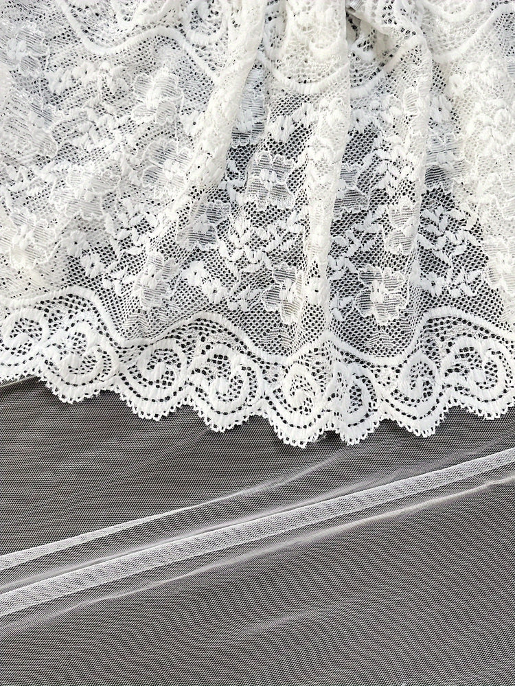 Romantic Scallop Lace Lingerie Set - Seductive Translucent V-Neck Bra & Luxurious Shorts - Feminine Intimate Wear for Women - Comfortable, Sexy & Chic - Lena & Miles Exquisite Boutique LLC.