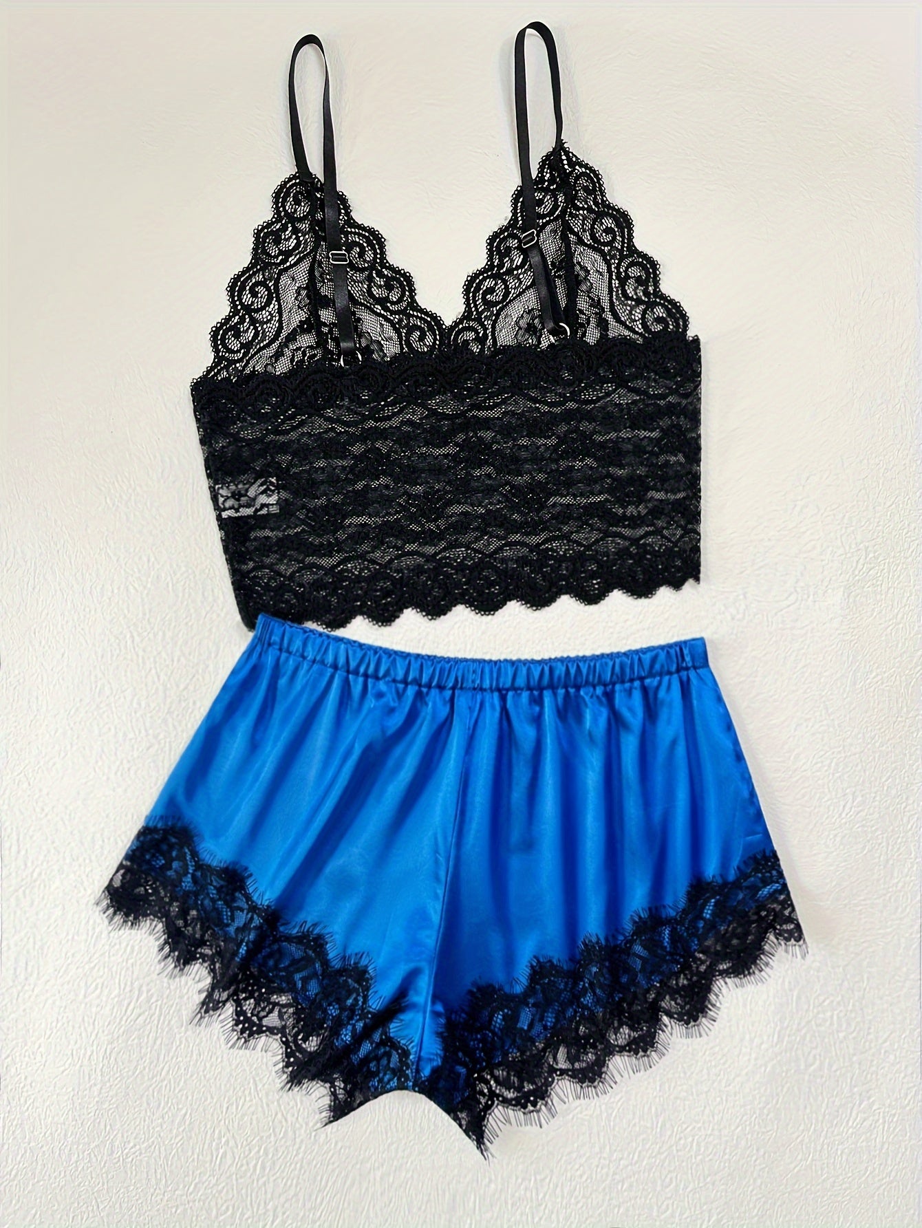 Romantic Scallop Lace Lingerie Set - Seductive Translucent V-Neck Bra & Luxurious Shorts - Feminine Intimate Wear for Women - Comfortable, Sexy & Chic - Lena & Miles Exquisite Boutique LLC.