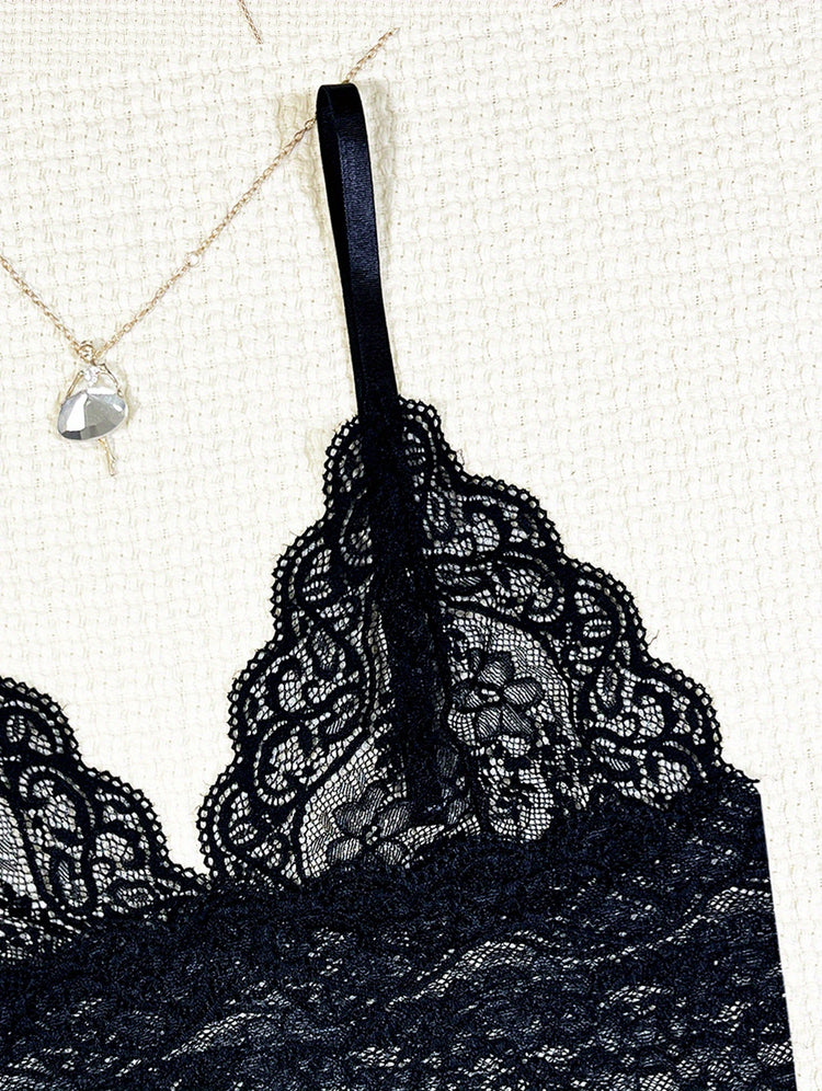 Romantic Scallop Lace Lingerie Set - Seductive Translucent V-Neck Bra & Luxurious Shorts - Feminine Intimate Wear for Women - Comfortable, Sexy & Chic - Lena & Miles Exquisite Boutique LLC.