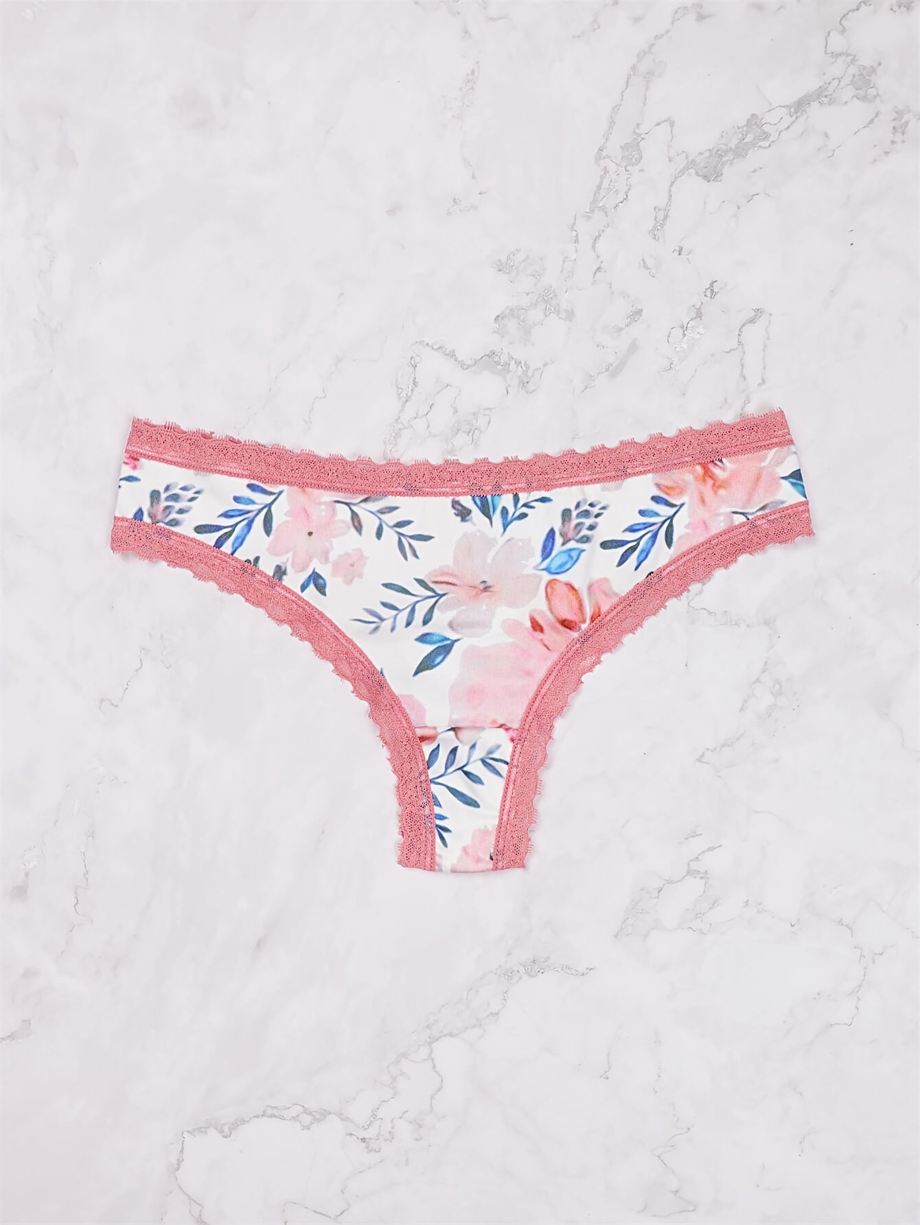 Morvia 5-Piece Lace-trimmed Heart Thongs - Chic, Comfortable Women&