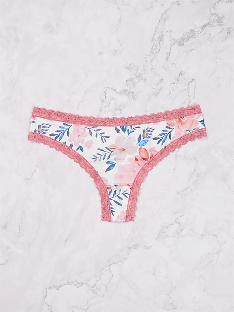 Morvia 5-Piece Lace-trimmed Heart Thongs - Chic, Comfortable Women&