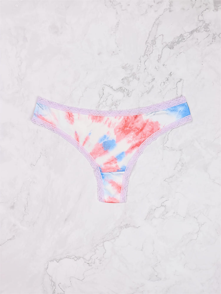 Morvia 5-Piece Lace-trimmed Heart Thongs - Chic, Comfortable Women&