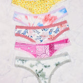 Morvia 5-Piece Lace-trimmed Heart Thongs - Chic, Comfortable Women&