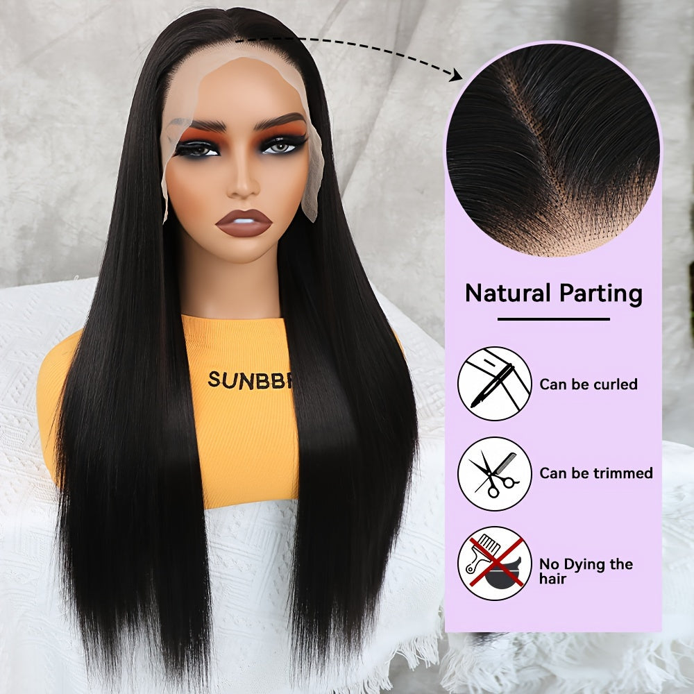 Synthetic 13x6 Lace Front Wigs 180 Density HD Lace Frontal Wigs For Women Long Straight Wigs Straight Hair Heat Resistant Fiber Hair Synthetic Lace Front Wigs 28inch - Lena & Miles Exquisite Boutique LLC.