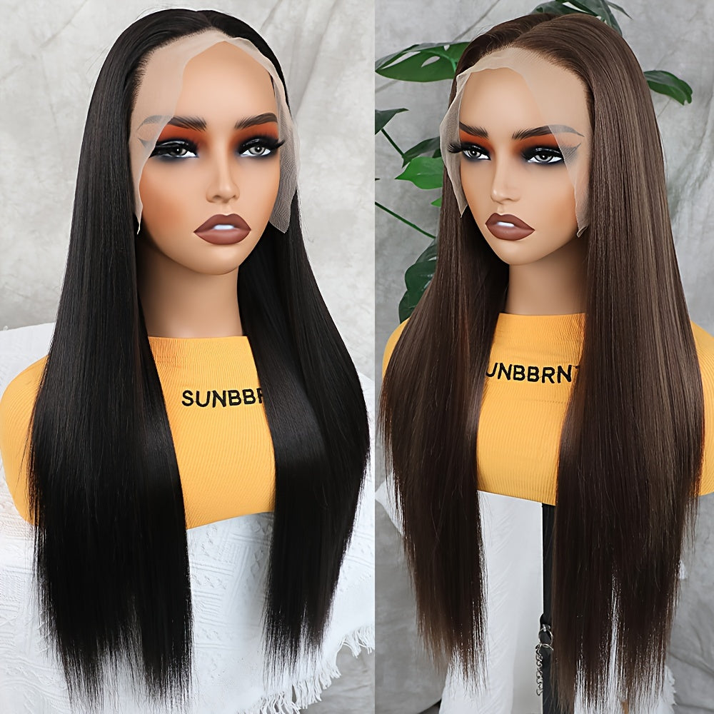 Synthetic 13x6 Lace Front Wigs 180 Density HD Lace Frontal Wigs For Women Long Straight Wigs Straight Hair Heat Resistant Fiber Hair Synthetic Lace Front Wigs 28inch - Lena & Miles Exquisite Boutique LLC.