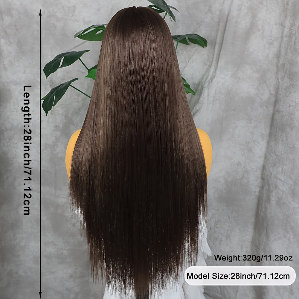 Synthetic 13x6 Lace Front Wigs 180 Density HD Lace Frontal Wigs For Women Long Straight Wigs Straight Hair Heat Resistant Fiber Hair Synthetic Lace Front Wigs 28inch - Lena & Miles Exquisite Boutique LLC.