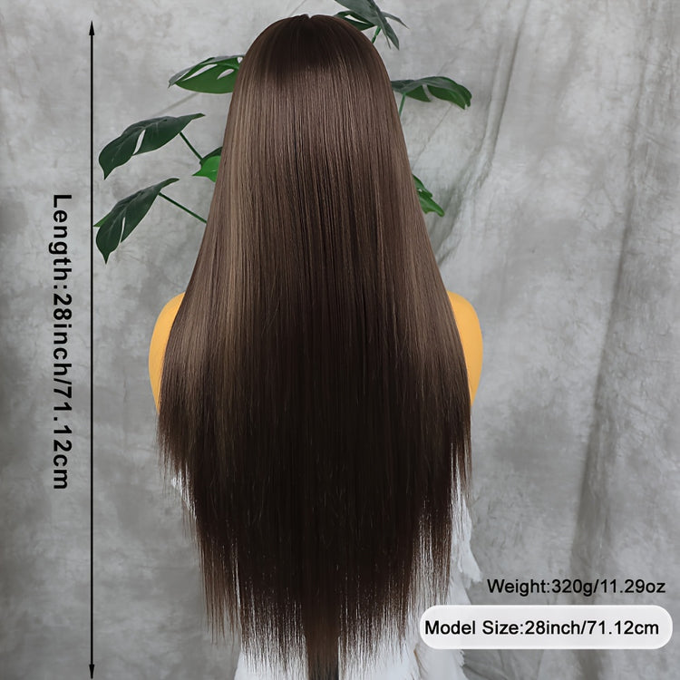 Synthetic 13x6 Lace Front Wigs 180 Density HD Lace Frontal Wigs For Women Long Straight Wigs Straight Hair Heat Resistant Fiber Hair Synthetic Lace Front Wigs 28inch - Lena & Miles Exquisite Boutique LLC.
