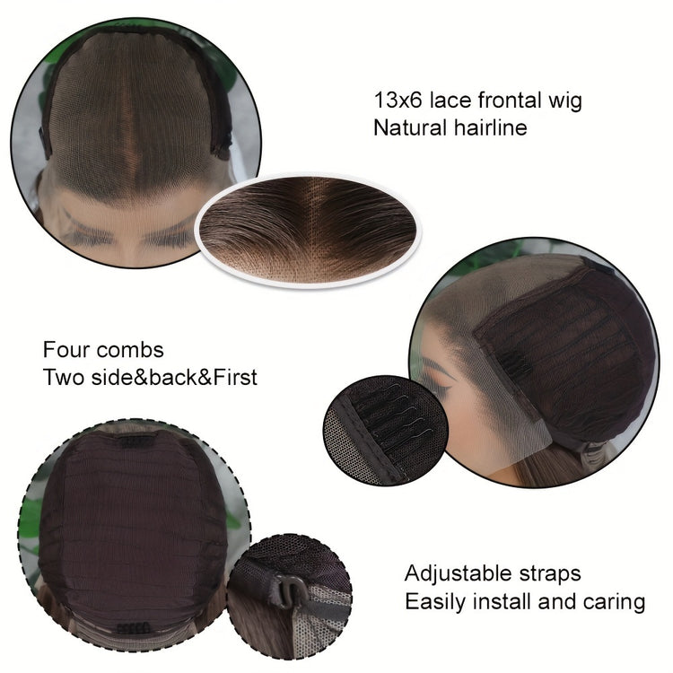 Synthetic 13x6 Lace Front Wigs 180 Density HD Lace Frontal Wigs For Women Long Straight Wigs Straight Hair Heat Resistant Fiber Hair Synthetic Lace Front Wigs 28inch - Lena & Miles Exquisite Boutique LLC.