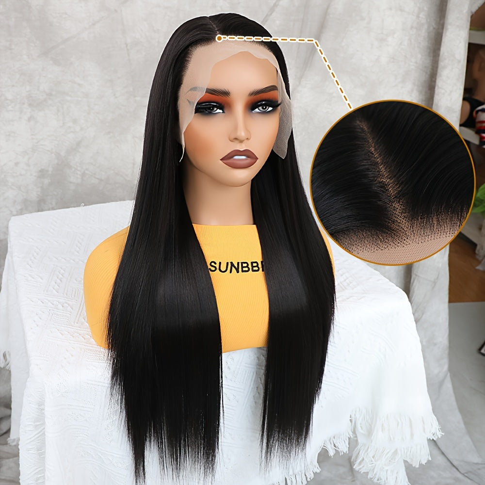 Synthetic 13x6 Lace Front Wigs 180 Density HD Lace Frontal Wigs For Women Long Straight Wigs Straight Hair Heat Resistant Fiber Hair Synthetic Lace Front Wigs 28inch - Lena & Miles Exquisite Boutique LLC.