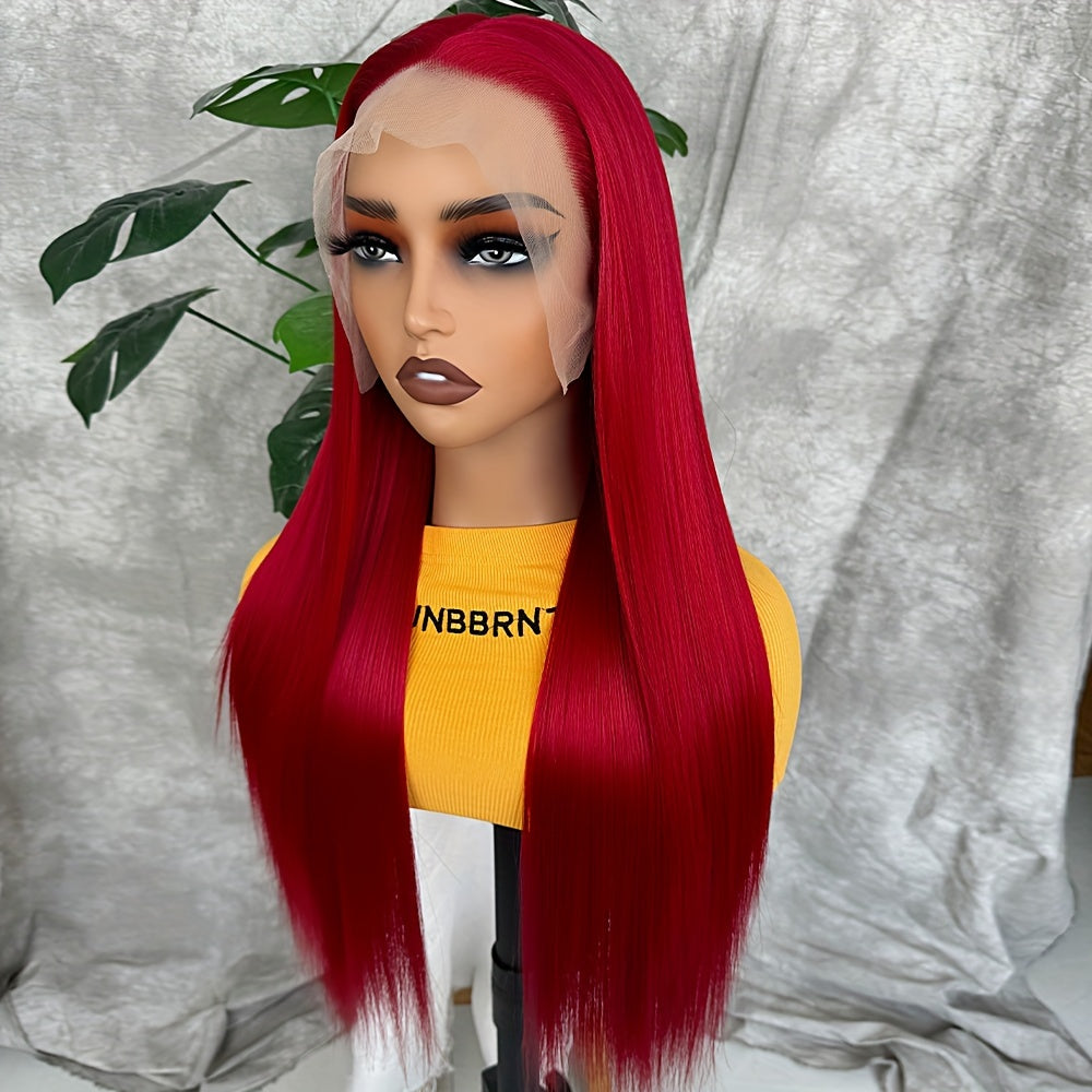 Synthetic 13x6 Lace Front Wigs 180 Density HD Lace Frontal Wigs For Women Long Straight Wigs Straight Hair Heat Resistant Fiber Hair Synthetic Lace Front Wigs 28inch - Lena & Miles Exquisite Boutique LLC.