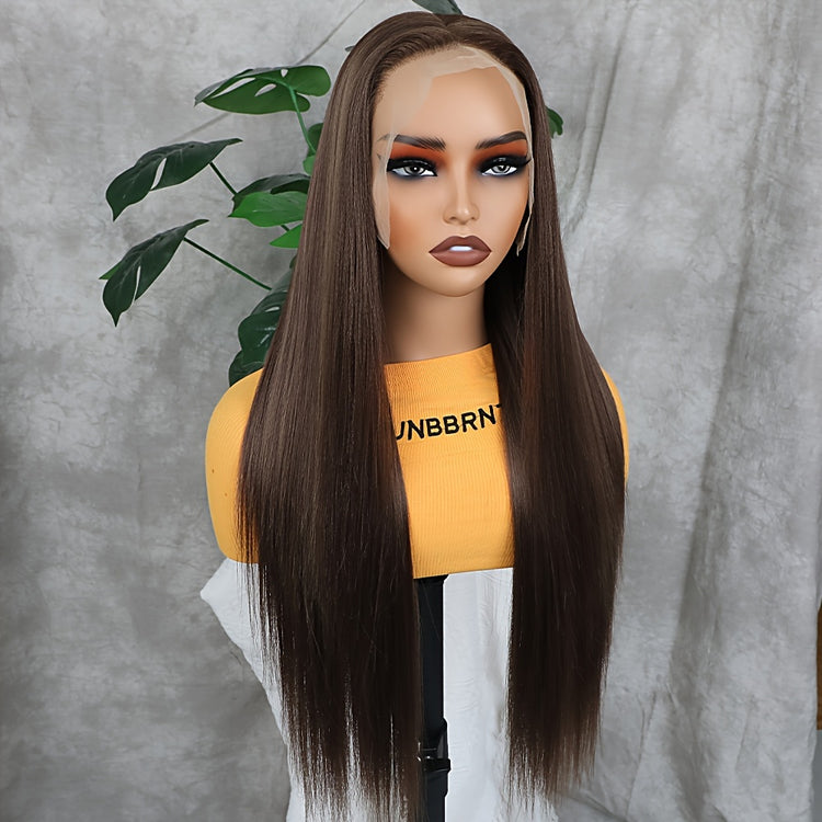 Synthetic 13x6 Lace Front Wigs 180 Density HD Lace Frontal Wigs For Women Long Straight Wigs Straight Hair Heat Resistant Fiber Hair Synthetic Lace Front Wigs 28inch - Lena & Miles Exquisite Boutique LLC.